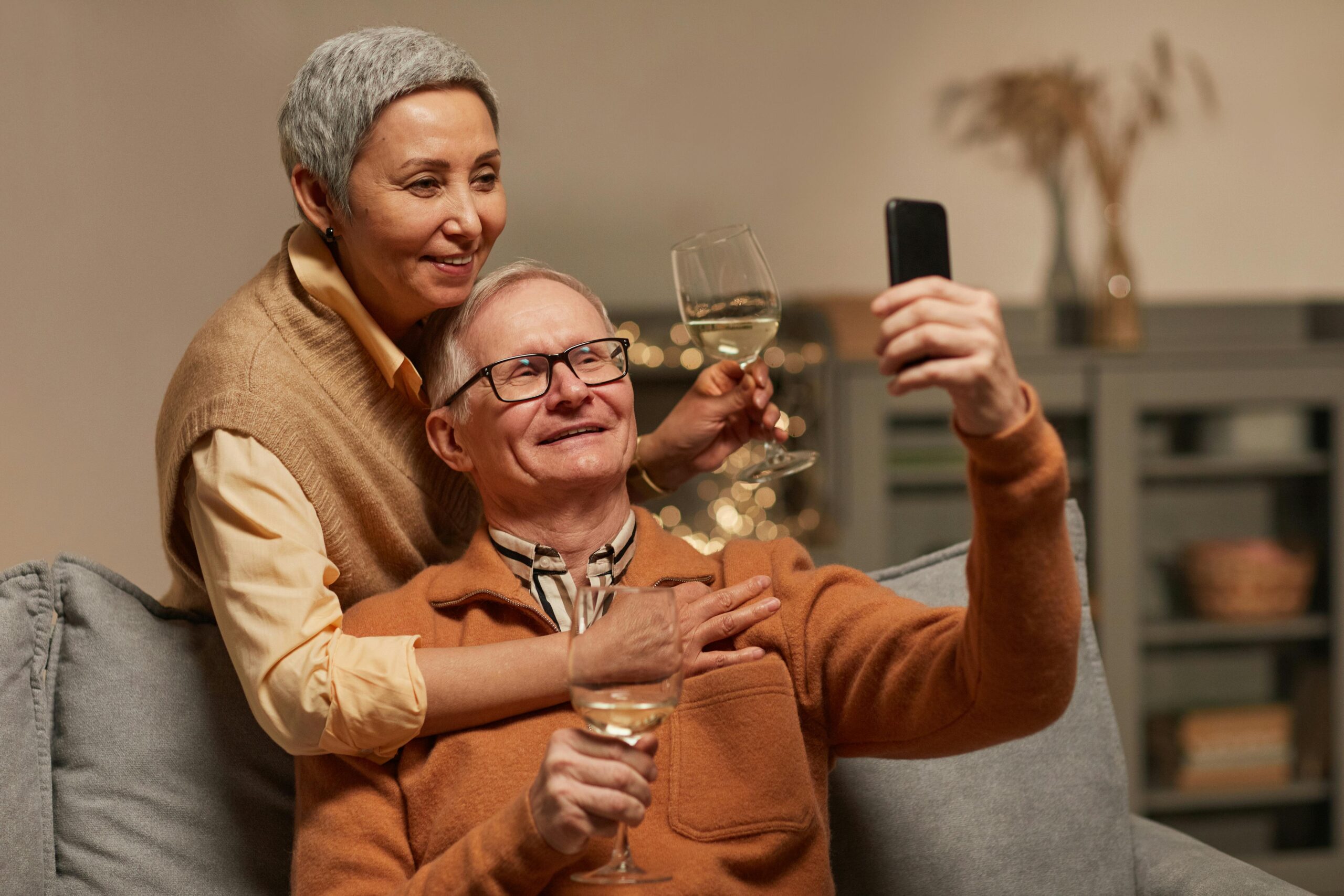 Elderly couple taking a photo of themselves Marcus Aurelius