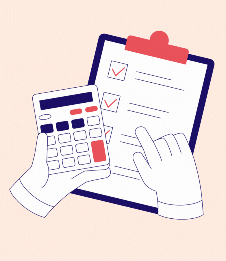 Illustration of hands using a calculator and checklist – The Friendship Formula